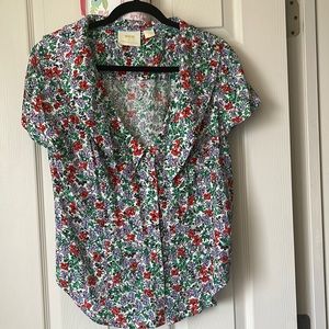 Anthropologie Maeve floral button up shirt
